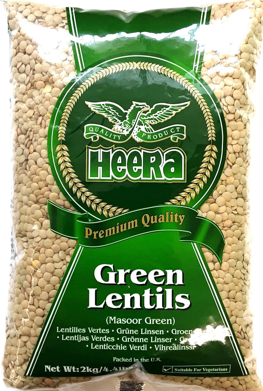 Heera green lentils 2kg