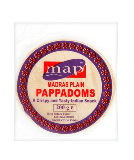 Heera madras plain poppadoms 200g