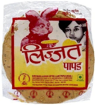 Lijjat papad plain udad 200g