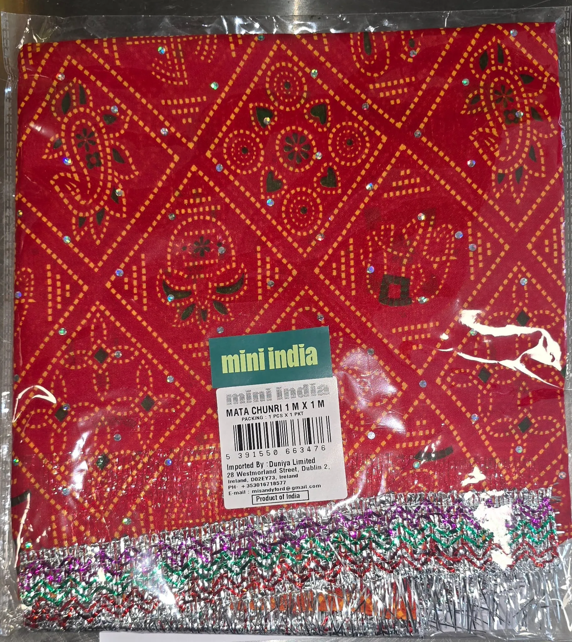 Mini india mata chunri 1m x 1m