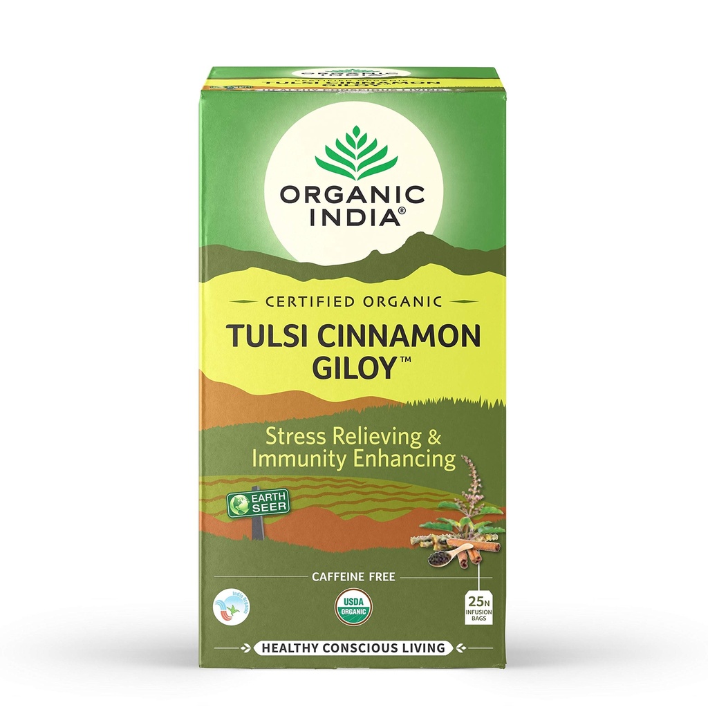 Organic India Tulsi Cinamon Giloy 2Gx25 Bags