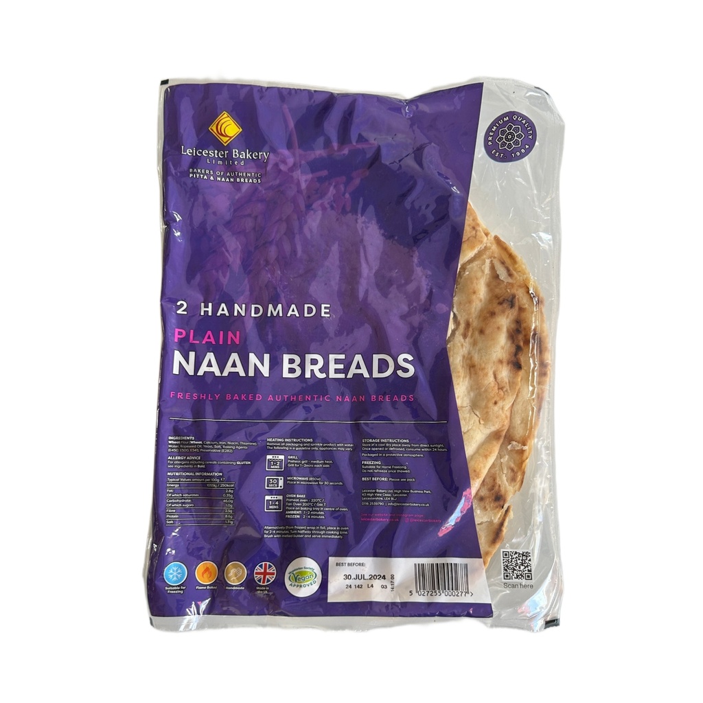 LB Large Plain Naan Breads 2 Pcs