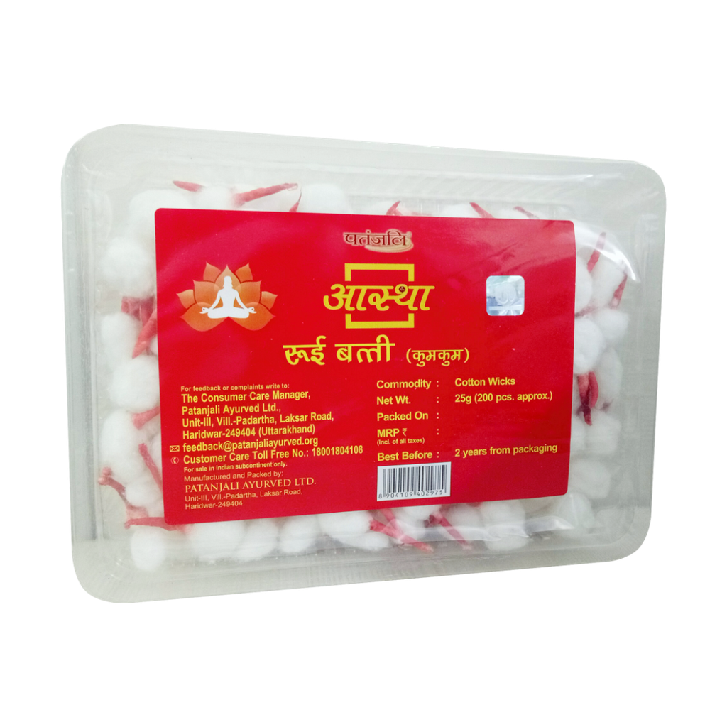 Patanjali Aastha Cotton Wicks 25G