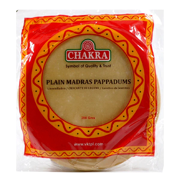 Chakra Plain Madras Pappadums 200g