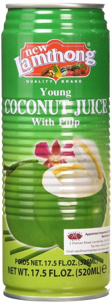 Lamthong Coconut Juice with Pulp Can 520Ml