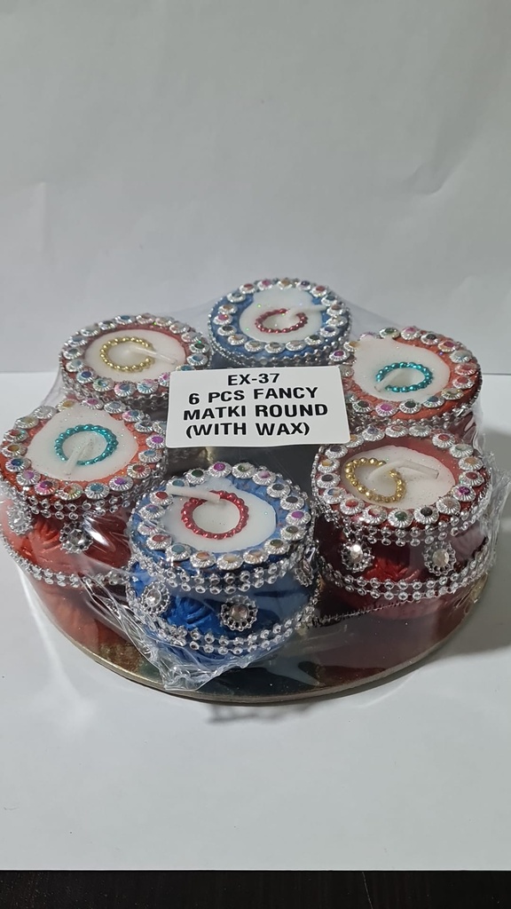 Fancy Matki Round With Wax (Set of 6)