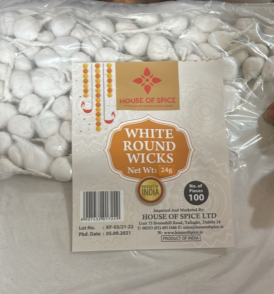 White Round Wicks 24G