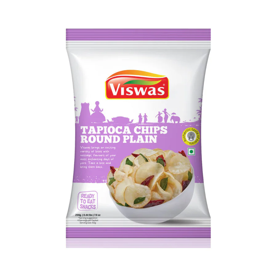 Viswas Tapioca Chips Round Plain 200G