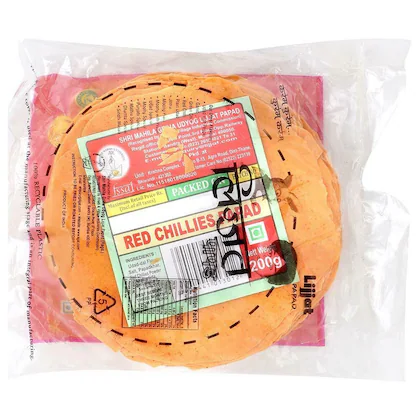 Lijjat Papad Red Chilli 200G