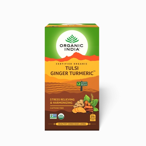 Organic India Tulsi Ginger Turmeric 25x1.9G