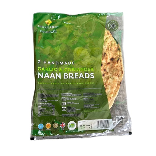 LB Large Garlic Coriander Naan Breads 2 Pcs