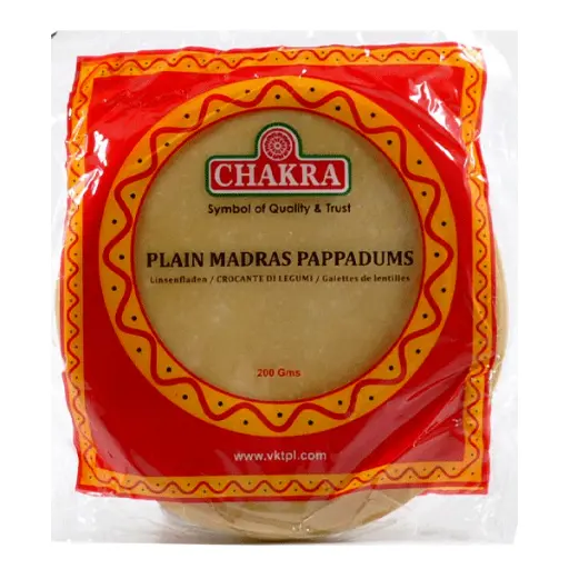 Chakra Plain Madras Pappadums 200g