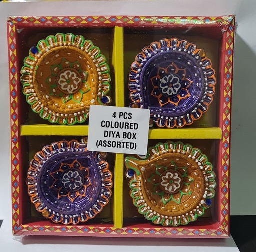 Colored Diya ( Set of 4) 
