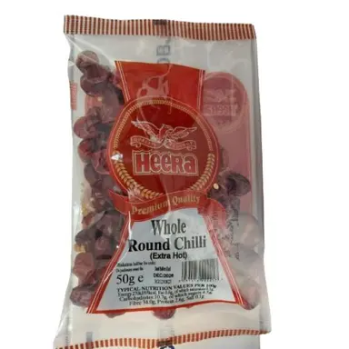 Heera Whole Round Whole Chilli (Extra Hot) 50g