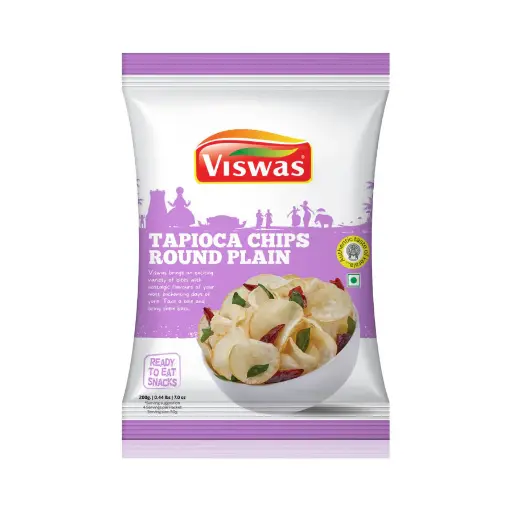 Viswas Tapioca Chips Round Plain 200G