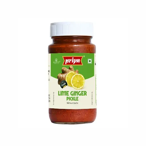 Priya Lime Ginger Without Garlic Pickle 300g 