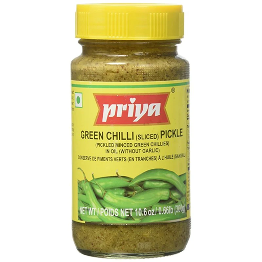 Priya Green Chilli (Sliced) Without Garlic Pickle 300g